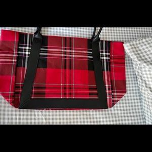 Victoria Secret buffalo plaid tote bag